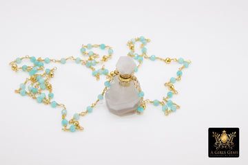 Essence Oil Bottle Rosary Chain Necklace - A Girls Gems